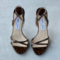 Jimmy Choo | Tortoise Patent Leather Crossover Slingback Sandal Heels (35)