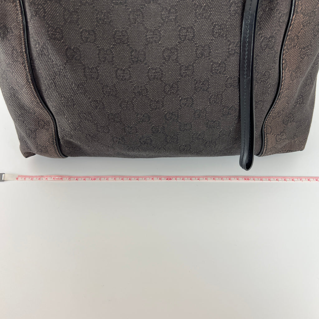 Gucci | Vintage Tom Ford GG Monogram Hobo Shoulder Bag Canvas Black Leather Y2K