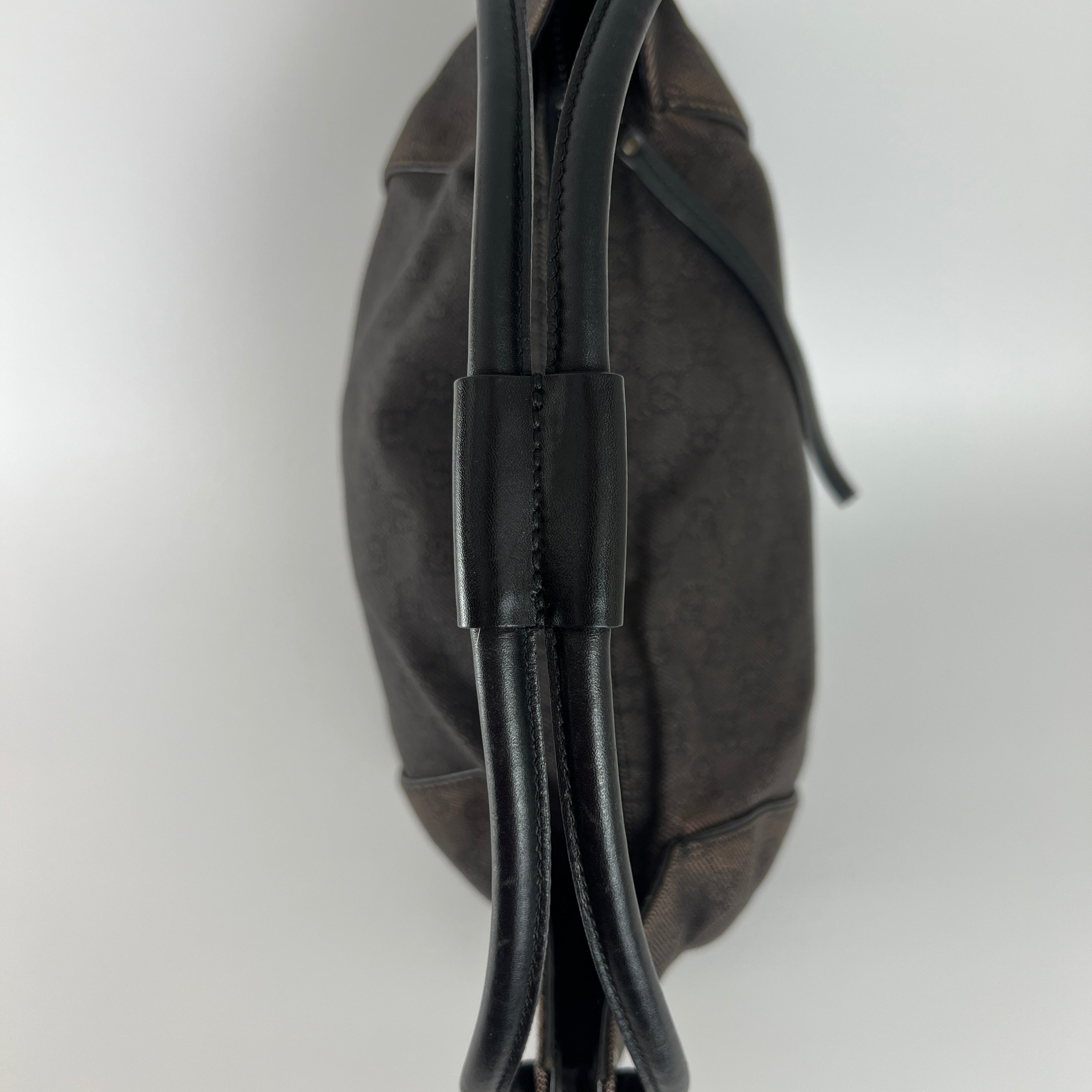 Gucci | Vintage Tom Ford GG Monogram Hobo Shoulder Bag Canvas Black Leather Y2K