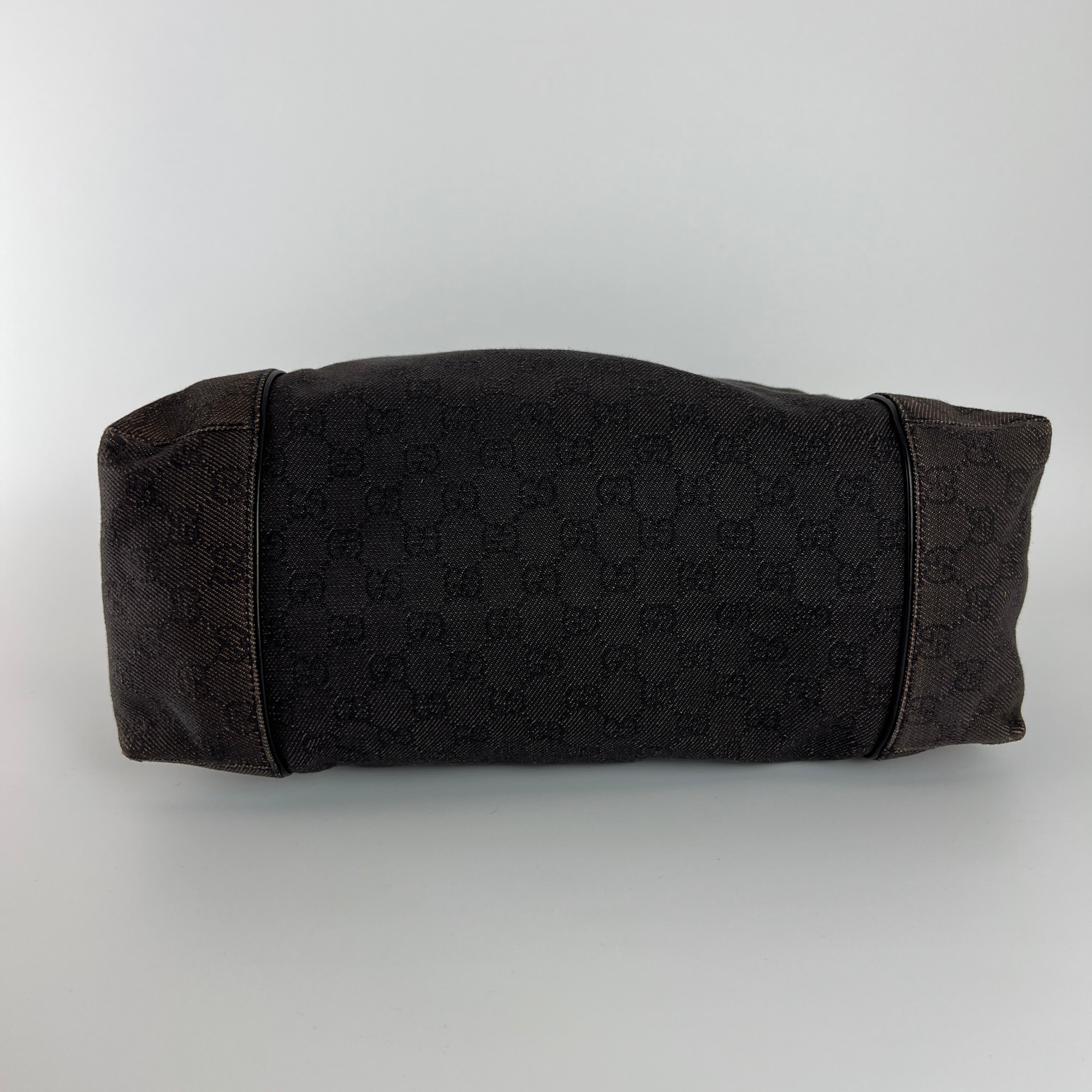Gucci | Vintage Tom Ford GG Monogram Hobo Shoulder Bag Canvas Black Leather Y2K