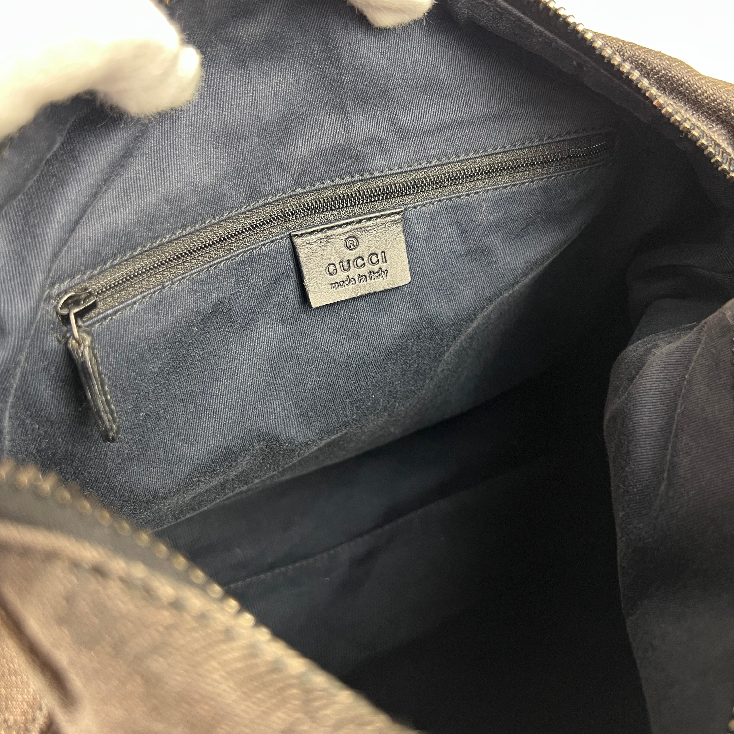 Gucci | Vintage Tom Ford GG Monogram Hobo Shoulder Bag Canvas Black Leather Y2K