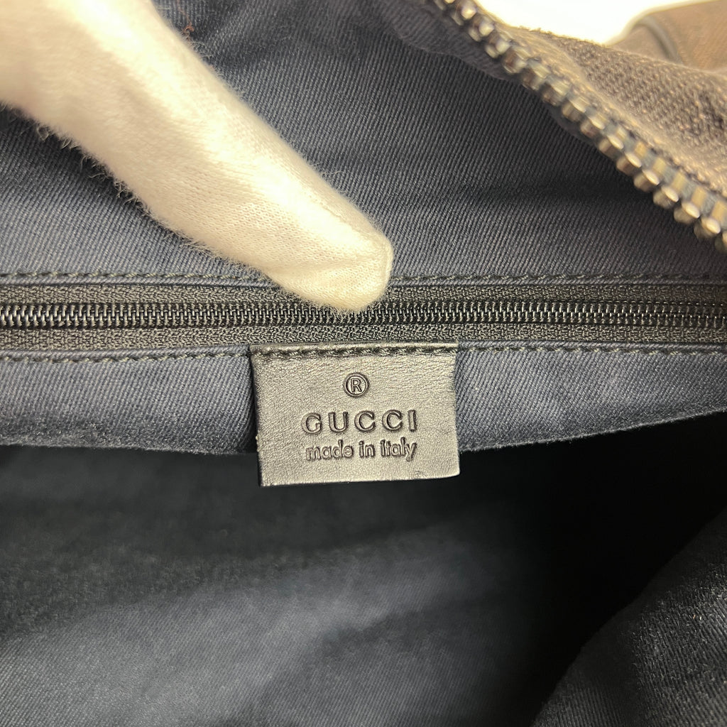 Gucci | Vintage Tom Ford GG Monogram Hobo Shoulder Bag Canvas Black Leather Y2K
