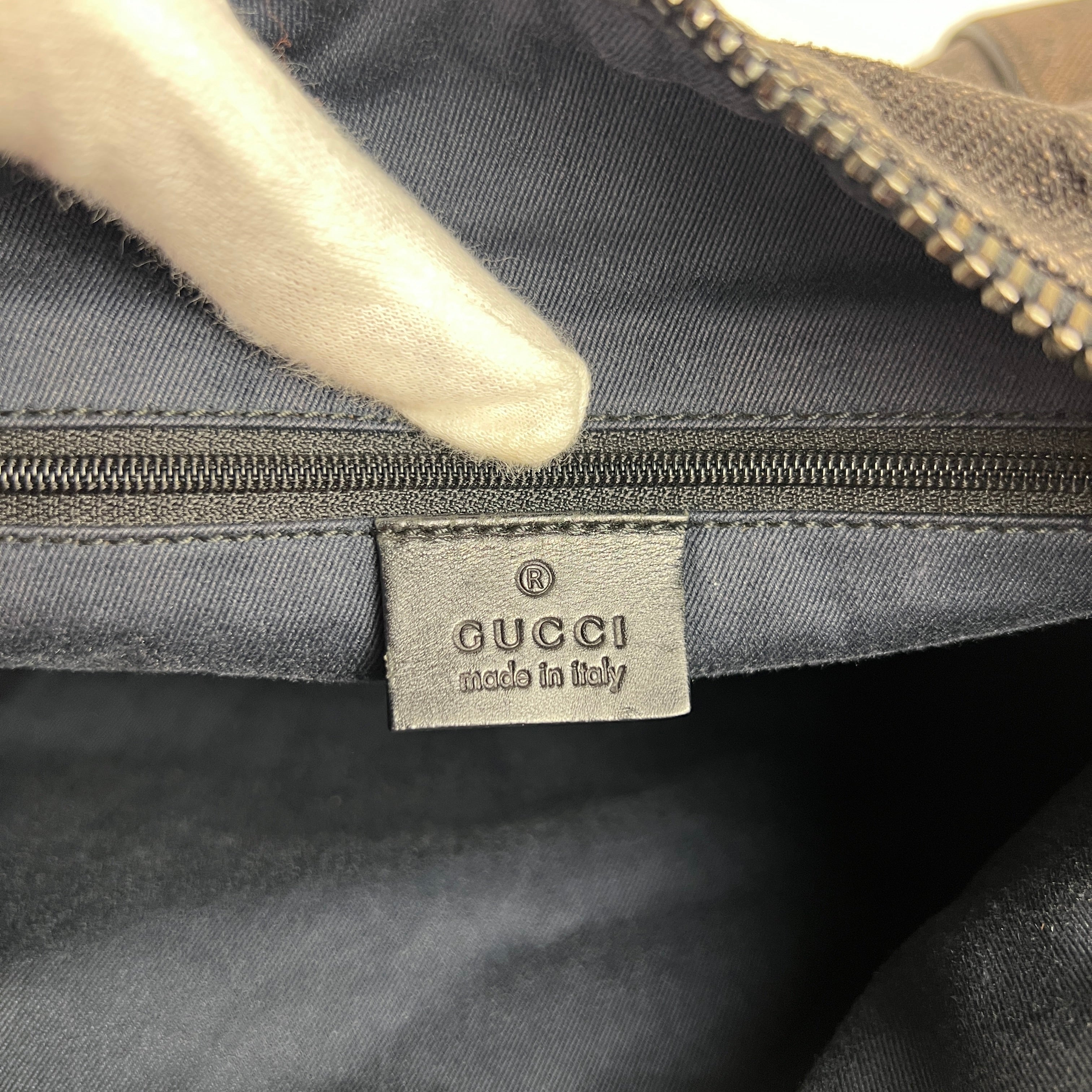 Gucci | Vintage Tom Ford GG Monogram Hobo Shoulder Bag Canvas Black Leather Y2K