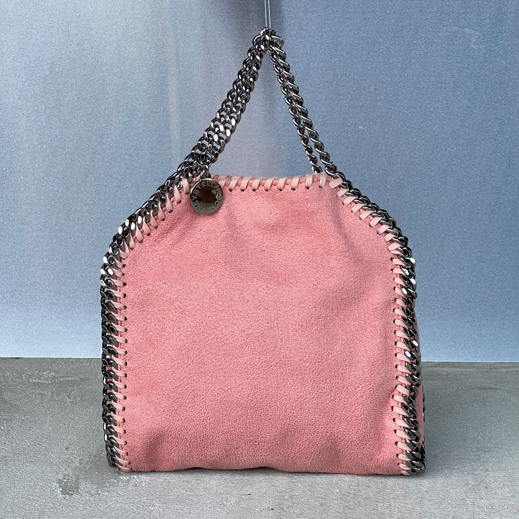 Stella McCartney | 2000s Pink Signature Falabella "Shaggy Deer" Vegan Leather Diamond-Cut Chain Shoulder Cross-Strap Bag