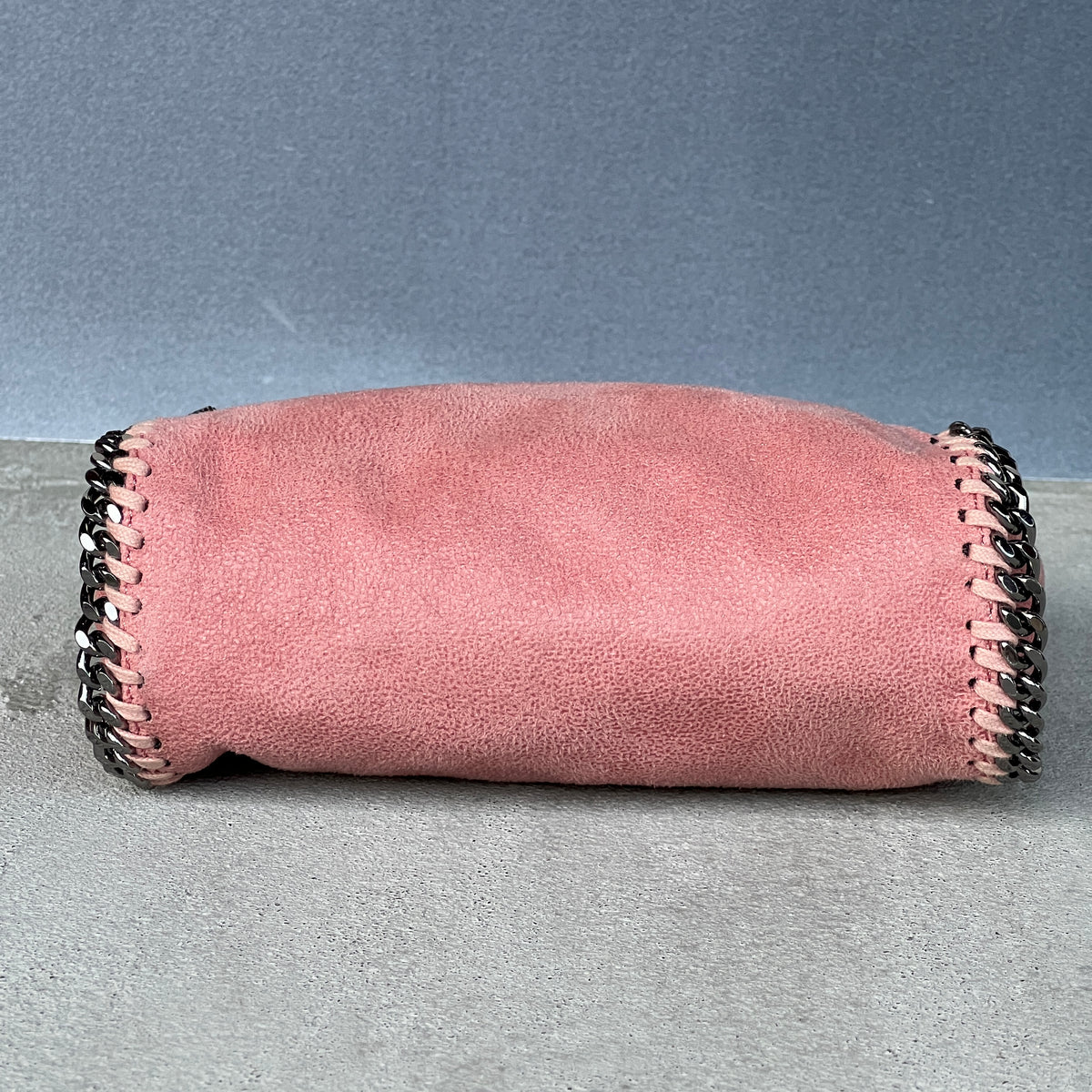 Stella McCartney | 2000s Pink Signature Falabella "Shaggy Deer" Vegan Leather Diamond-Cut Chain Shoulder Cross-Strap Bag