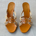 Gucci | Vintage Tom Ford Era Orange Interlocking G Strappy Slide Mules (36)