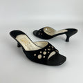 Ferragamo | Black Cow Hair Round Cut Out Mid Heel Mules (6.5 / EU 36.5)
