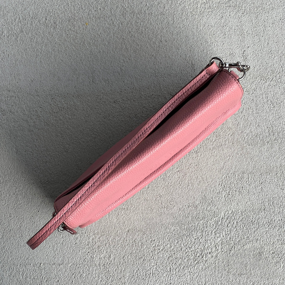 Coach | Y2K Coral Pink Pebbled Leather Flap-Over Shoulder Bag
