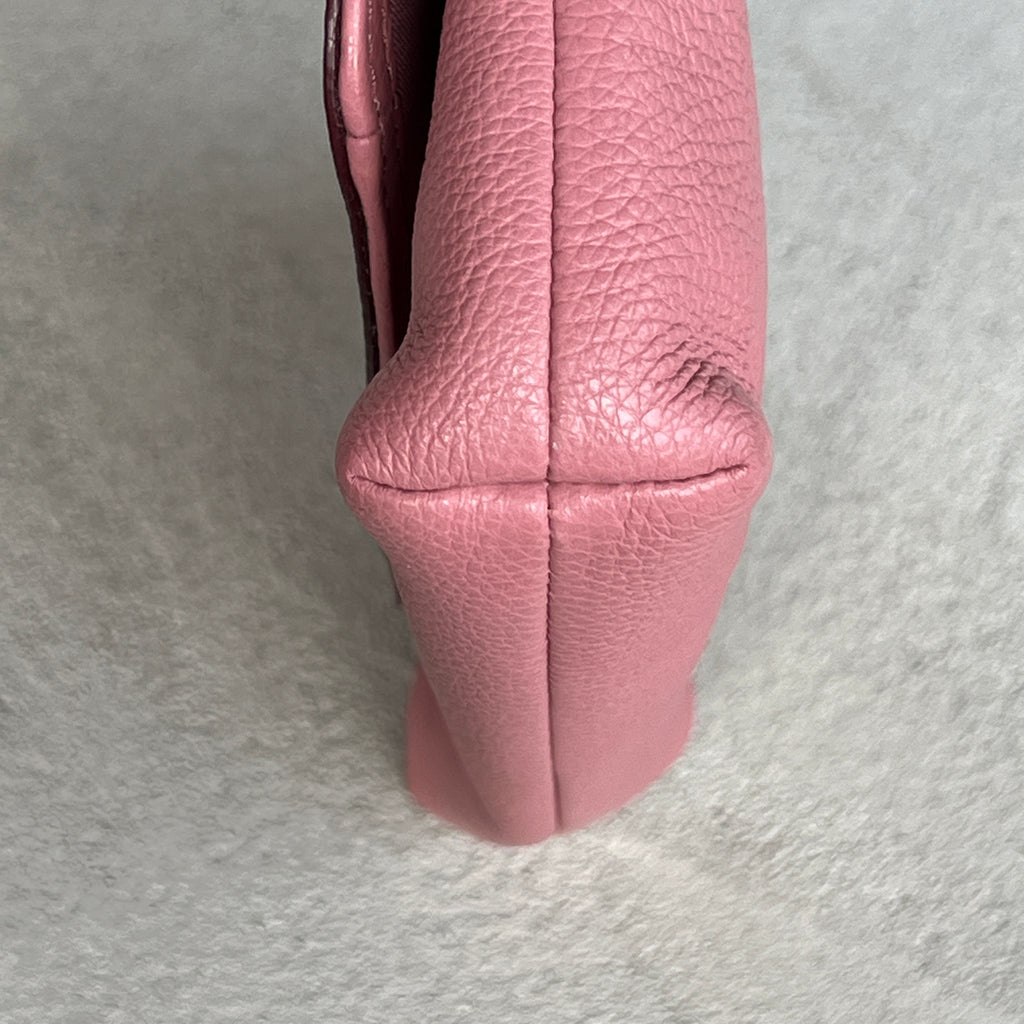 Coach | Y2K Coral Pink Pebbled Leather Flap-Over Shoulder Bag