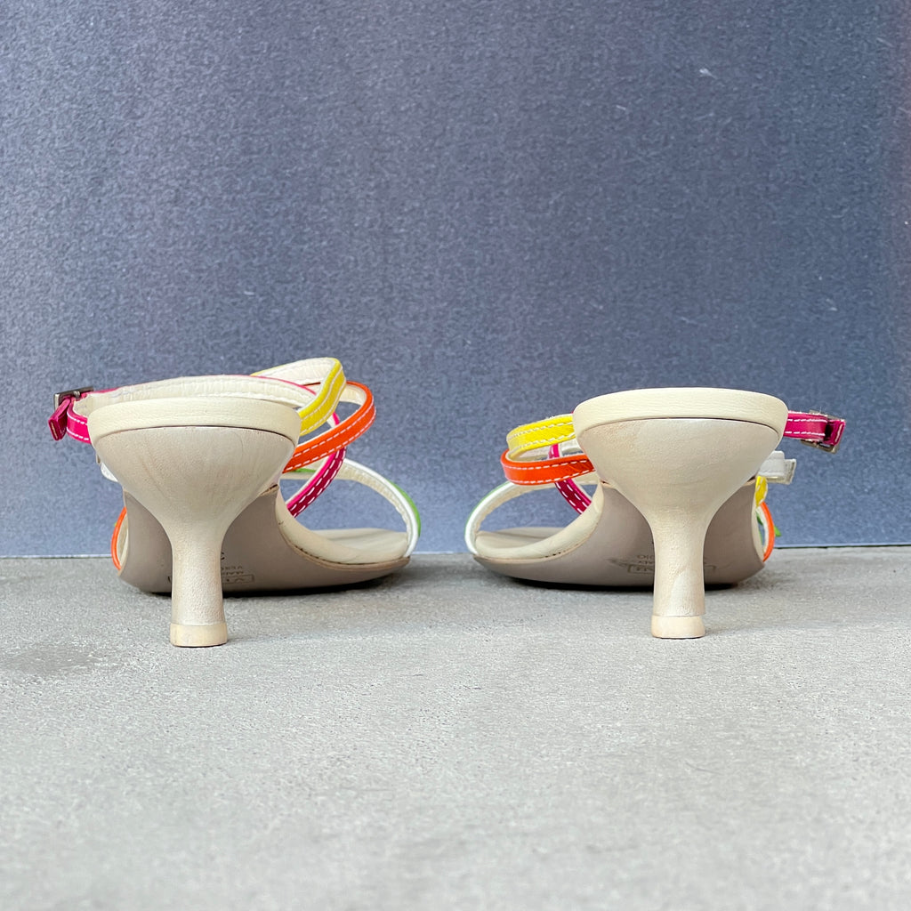 Giuseppe Zanotti Vicini | Vintage Colourful Leather Strappy Sandal Mules (35.5)