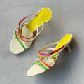 Giuseppe Zanotti Vicini | Vintage Colourful Leather Strappy Sandal Mules (35.5)