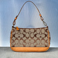 Coach | CC Monogram Canvas Tan Leather Signature Structured Shoulder Bag