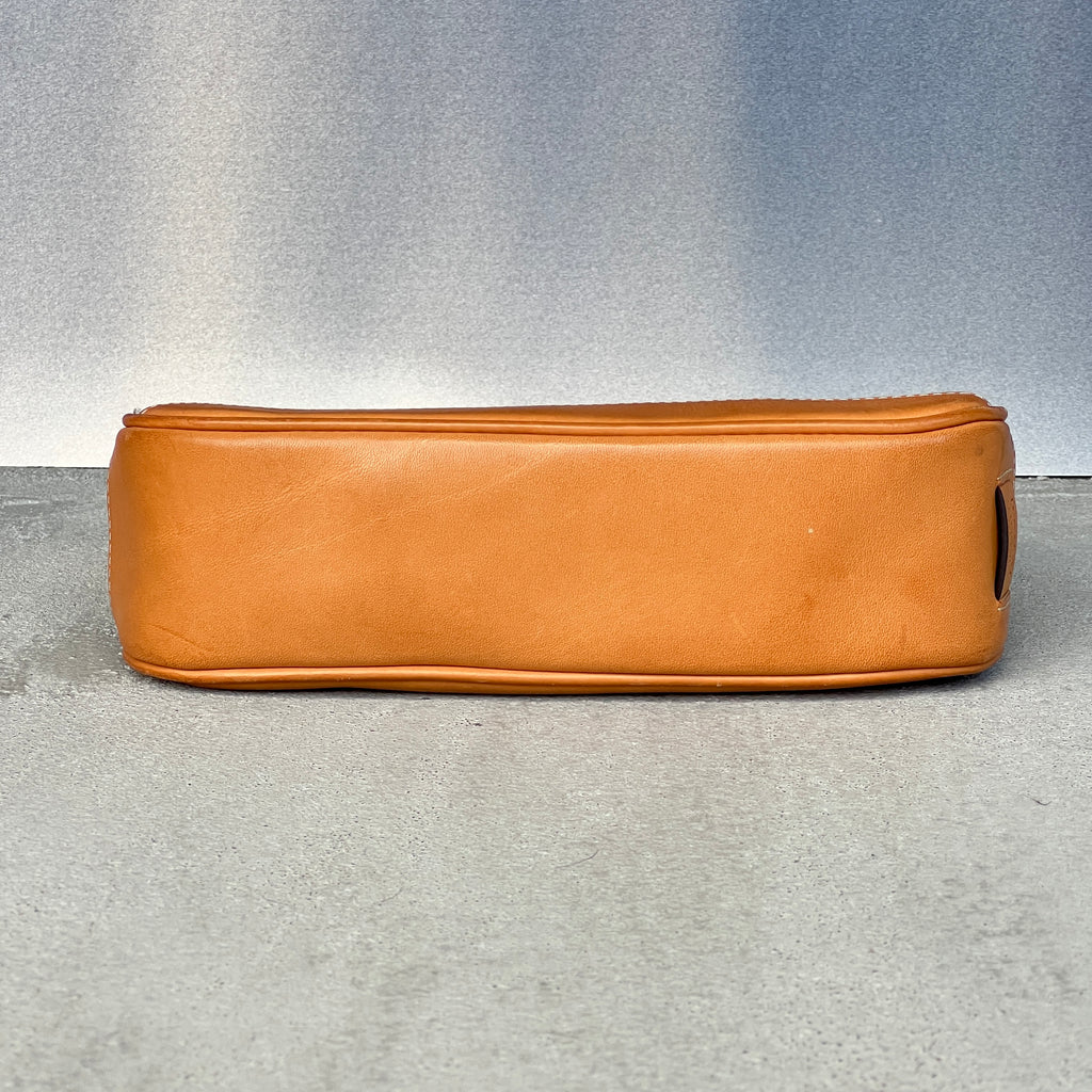 Coach | CC Monogram Canvas Tan Leather Signature Structured Shoulder Bag