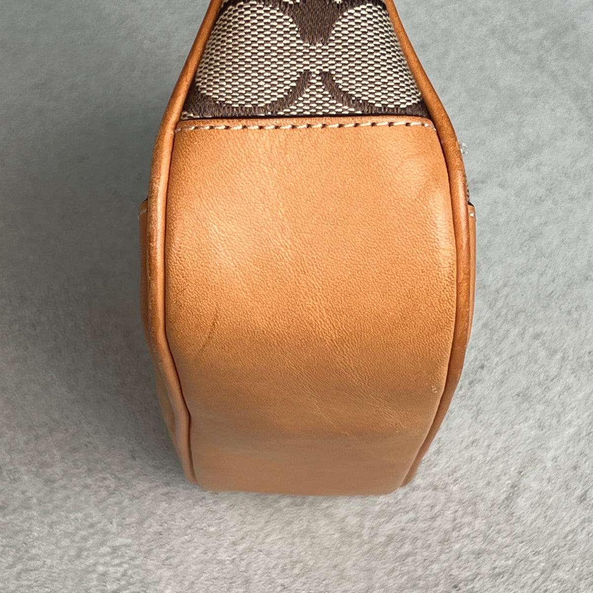 Coach | CC Monogram Canvas Tan Leather Signature Structured Shoulder Bag