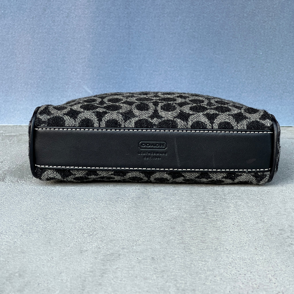 Coach | Y2K Navy CC Jacquard Monogram Top Handle Silver Hardware Shoulder Bag