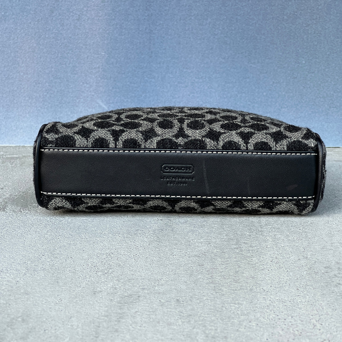 Coach | Y2K Navy CC Jacquard Monogram Top Handle Silver Hardware Shoulder Bag
