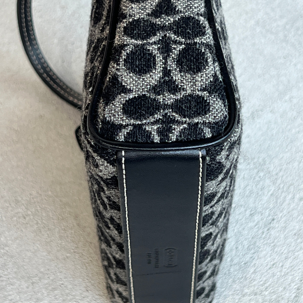 Coach | Y2K Navy CC Jacquard Monogram Top Handle Silver Hardware Shoulder Bag