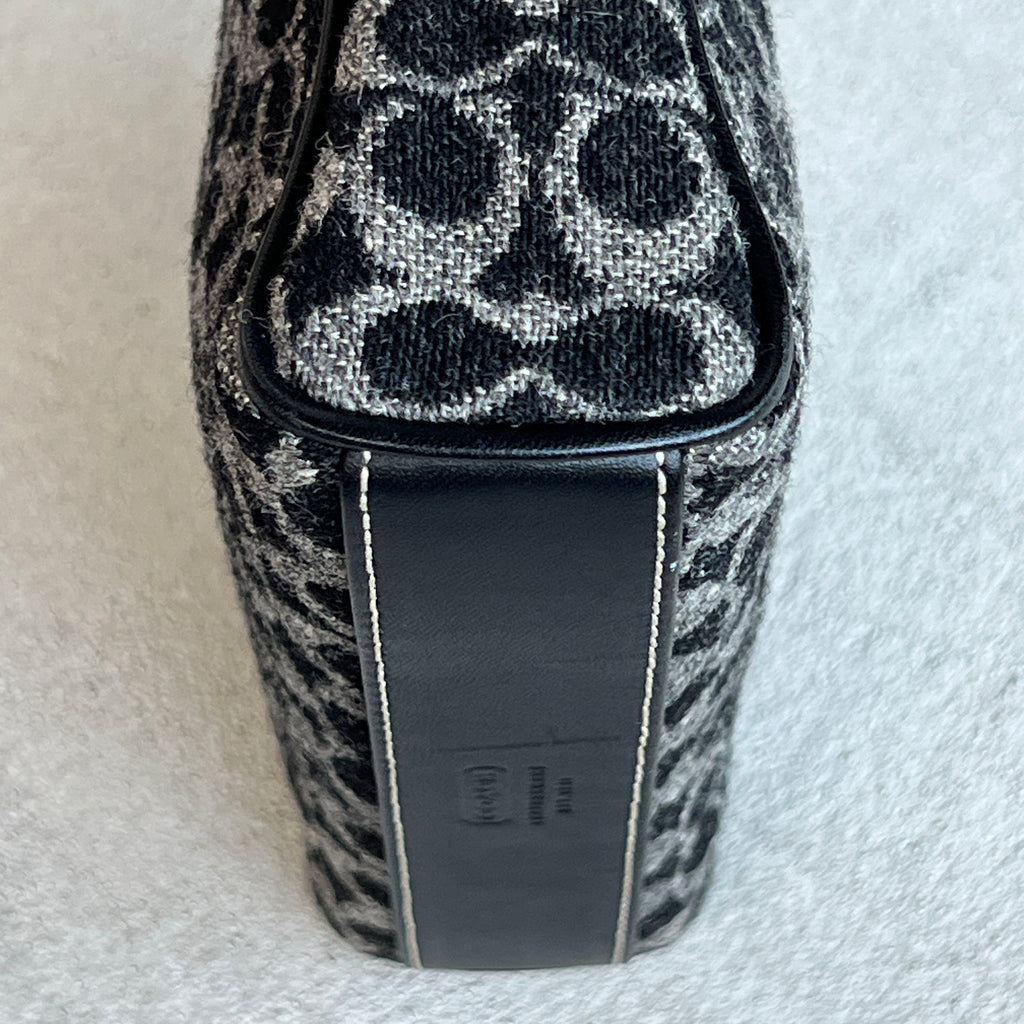Coach | Y2K Navy CC Jacquard Monogram Top Handle Silver Hardware Shoulder Bag