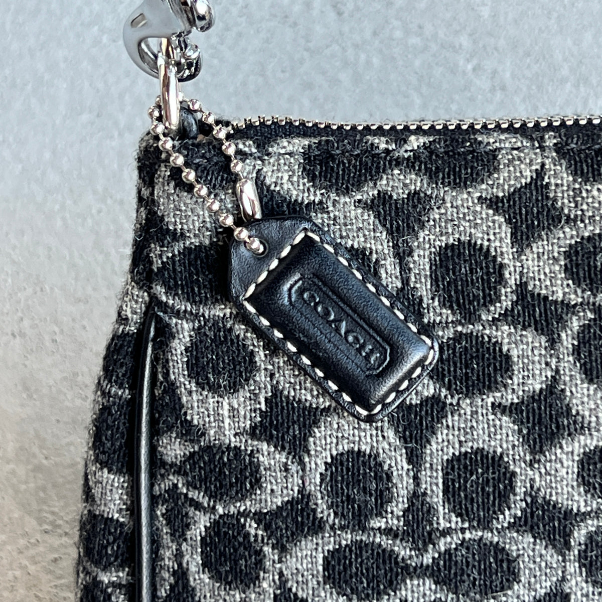Coach | Y2K Navy CC Jacquard Monogram Top Handle Silver Hardware Shoulder Bag