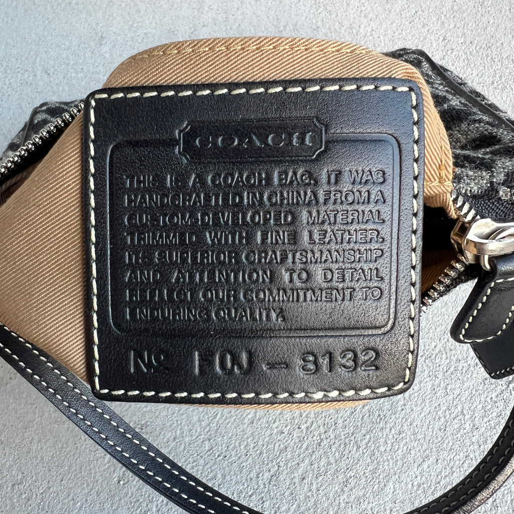 Coach | Y2K Navy CC Jacquard Monogram Top Handle Silver Hardware Shoulder Bag
