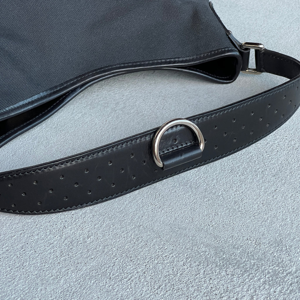 Gucci | Rare Tom Ford Era 2000s Interlocking GG Logo Reins Silver Hardware Shoulder Bag