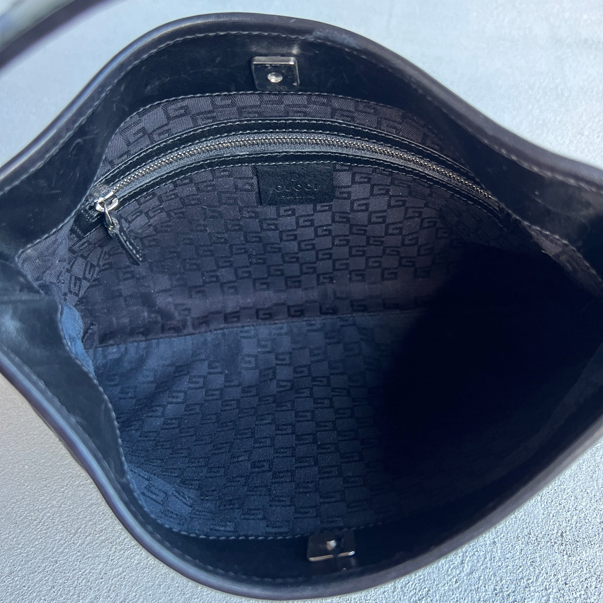 Gucci | Rare Tom Ford Era 2000s Interlocking GG Logo Reins Silver Hardware Shoulder Bag