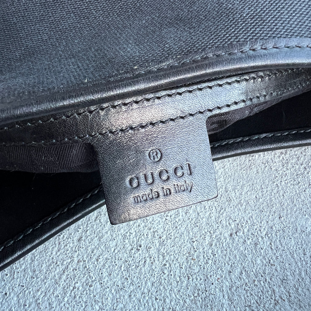 Gucci | Rare Tom Ford Era 2000s Interlocking GG Logo Reins Silver Hardware Shoulder Bag