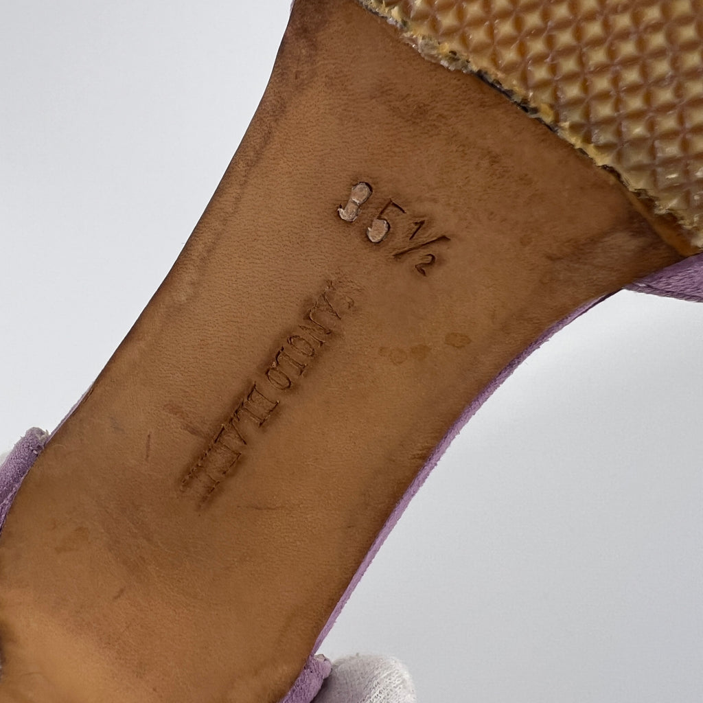 Manolo Blahnik | Purple Suede Leather D'Orsay Peep Toe Heels (35.5)
