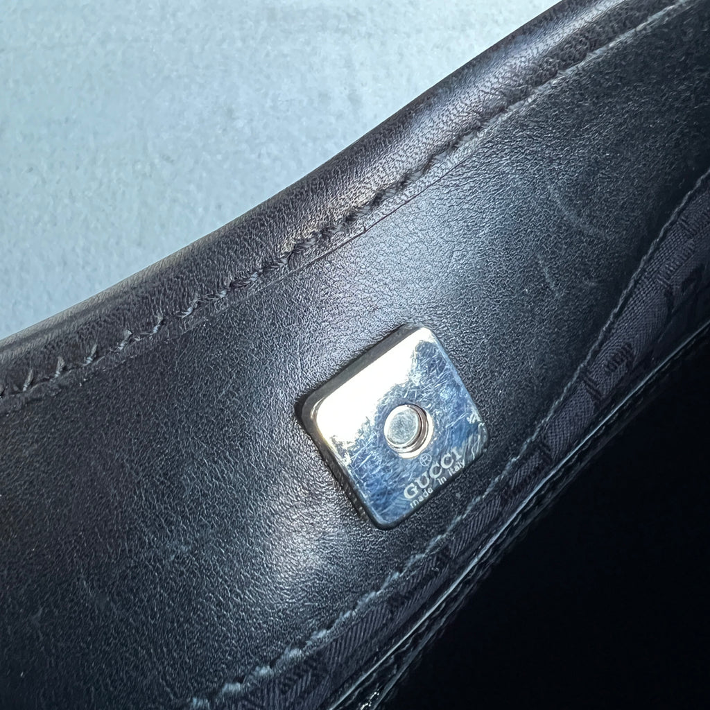 Gucci | Rare Tom Ford Era 2000s Interlocking GG Logo Reins Silver Hardware Shoulder Bag