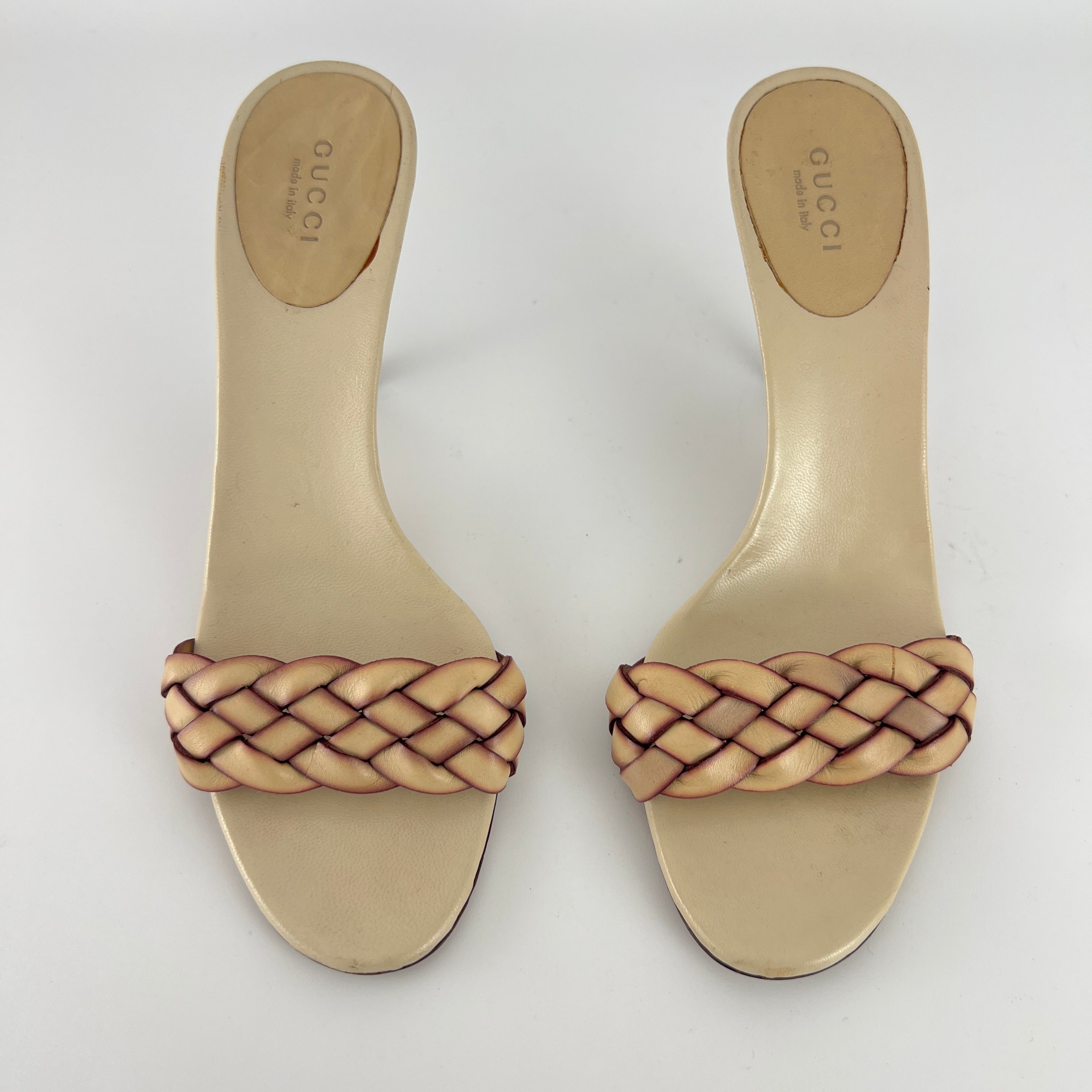 Gucci | Tom Ford Era Creme Leather Braided Strap Mule (36.5)