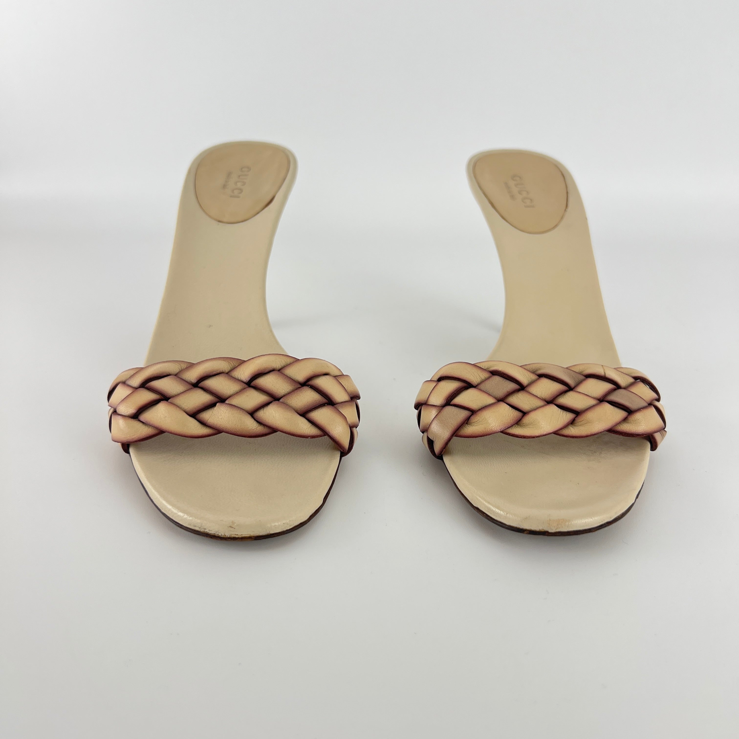 Gucci | Tom Ford Era Creme Leather Braided Strap Mule (36.5)