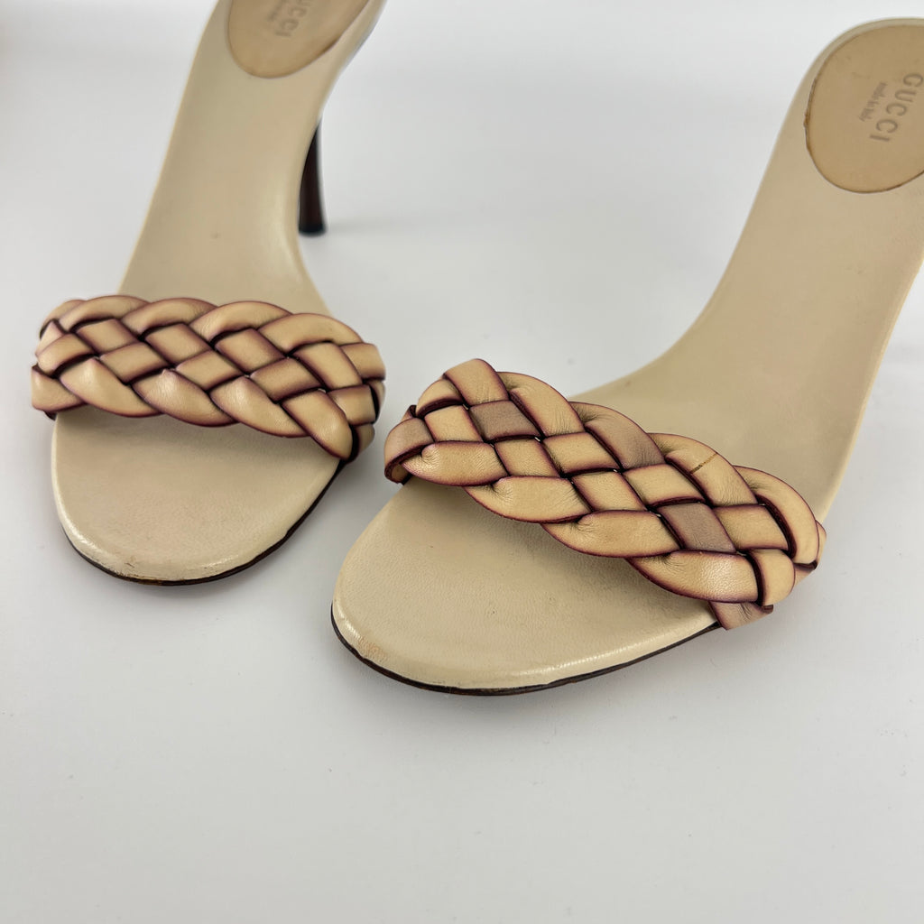 Gucci | Tom Ford Era Creme Leather Braided Strap Mule (36.5)