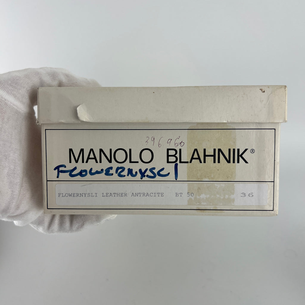 Manolo Blahnik | Vintage Snake Leather Jewel Buckle Pointed Toe Slingback Heels (36)