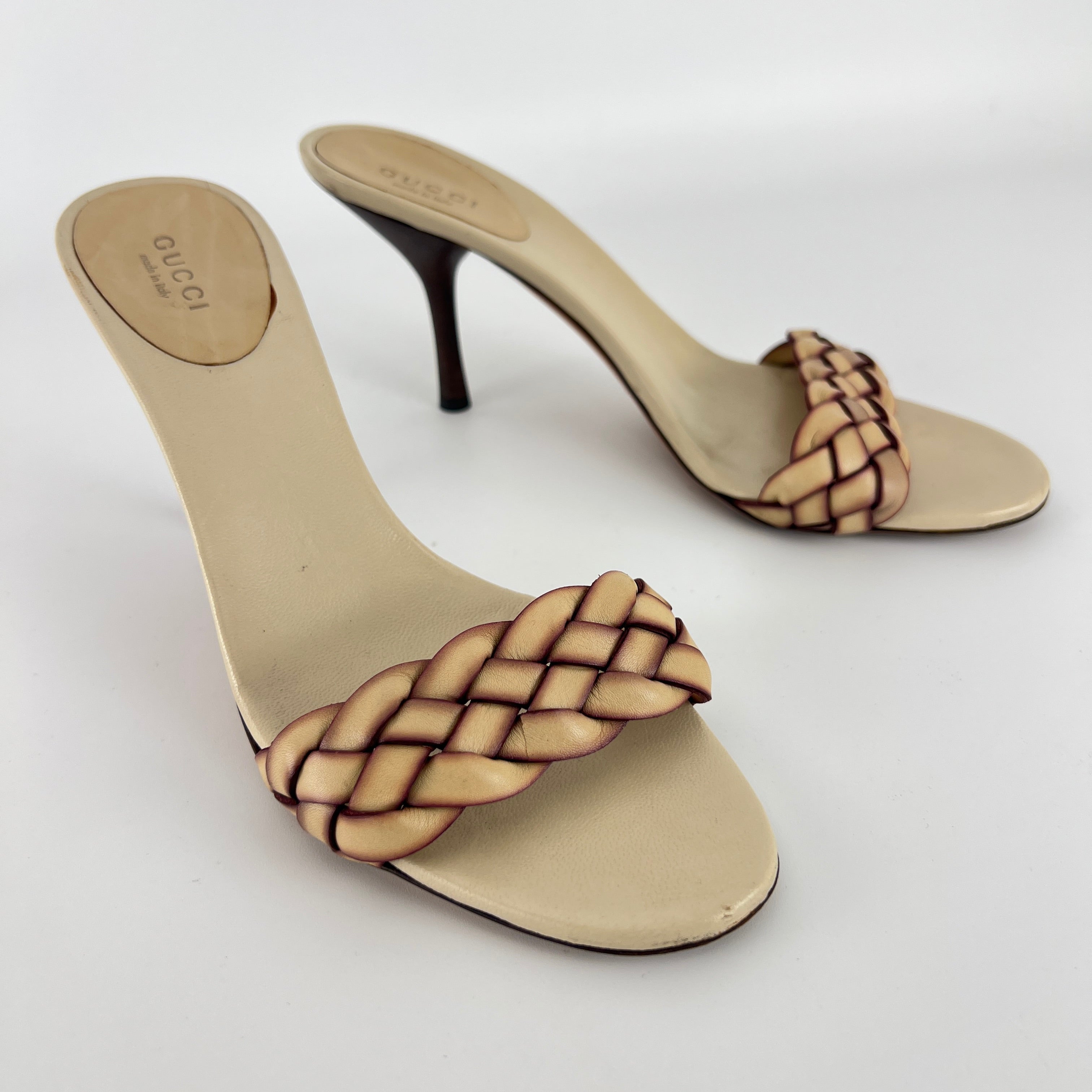 Gucci | Tom Ford Era Creme Leather Braided Strap Mule (36.5)