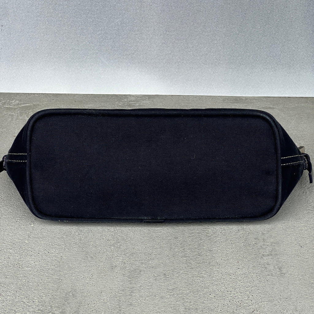 Fendi | Vintage 1997 Re-Edition Enamel Swirl FF Silver Hardware Buckle Navy Canvas Pochette Shoulder Bag