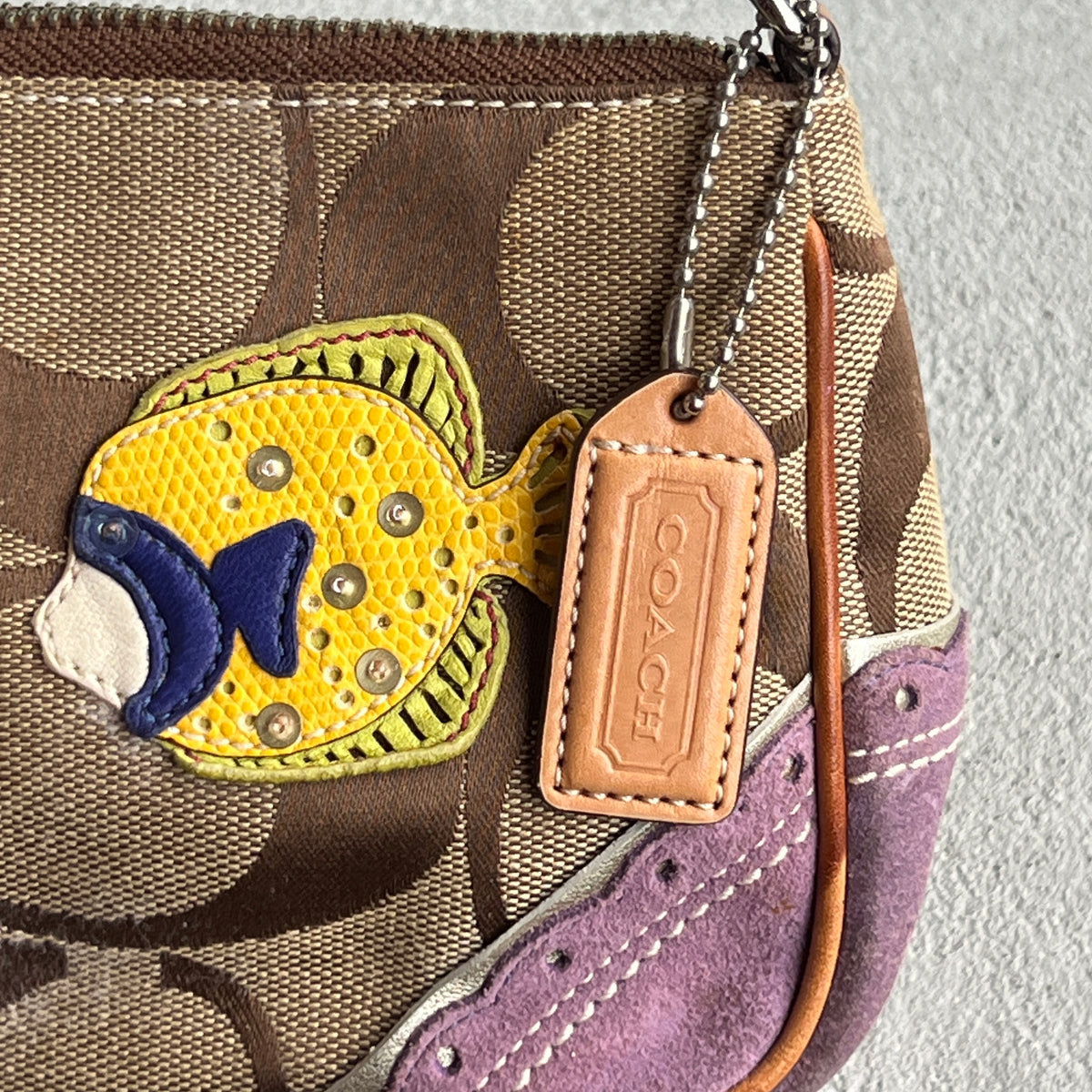 Coach | Y2K Limited Edition Ocean Coral Fish Applique Sequin CC Monogram Signature Shoulder Bag