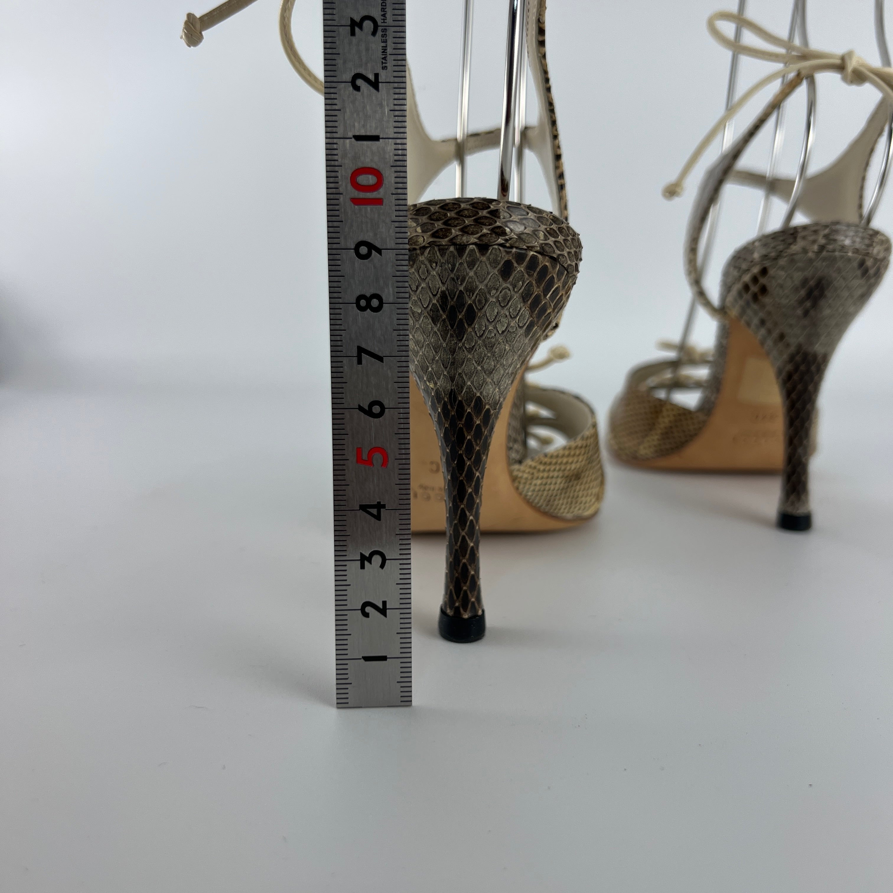 Gucci | Vintage Snake Leather Bow Tie Sandal Stiletto Heels (34.5)