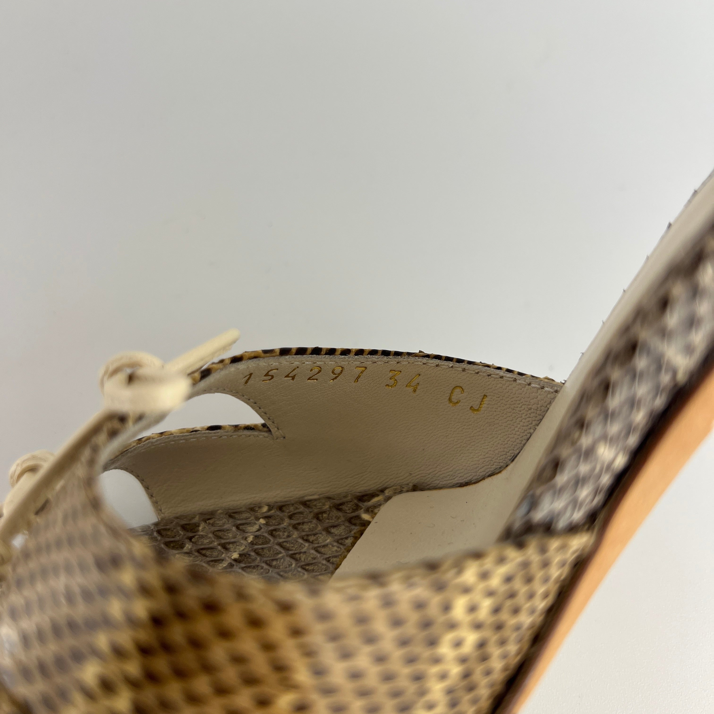 Gucci | Vintage Snake Leather Bow Tie Sandal Stiletto Heels (34.5)