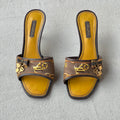 Louis Vuitton | Vintage 2000s LV Monogram Logo Padlock Charm Kitten Heel Mules (36.5)