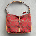 Coach | Y2K Cherry Red CC Monogram Fold-Over Buckle Clasp Structured Shoulder Bag