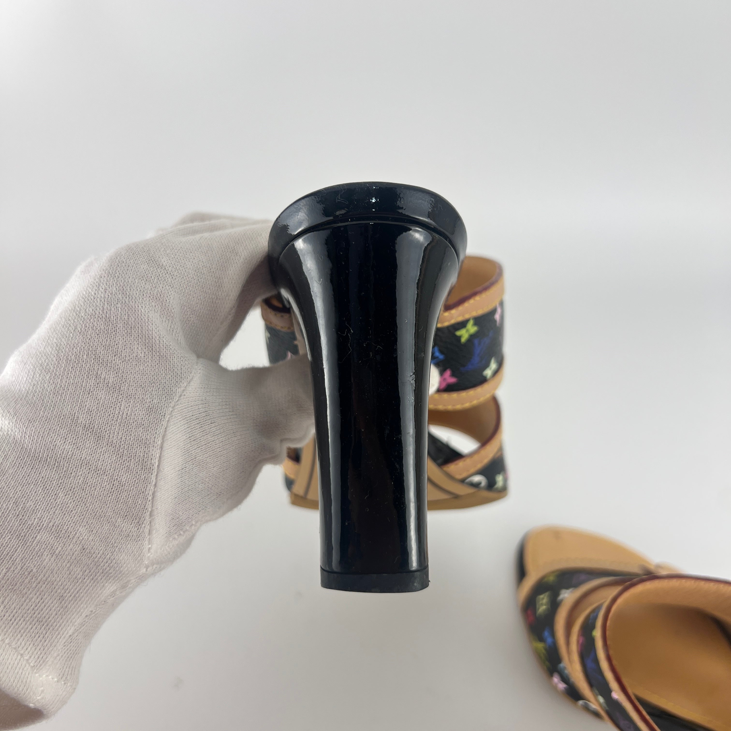 Louis Vuitton | Murakami Black Multicolor Canvas Leather Slide Mules (36.5)
