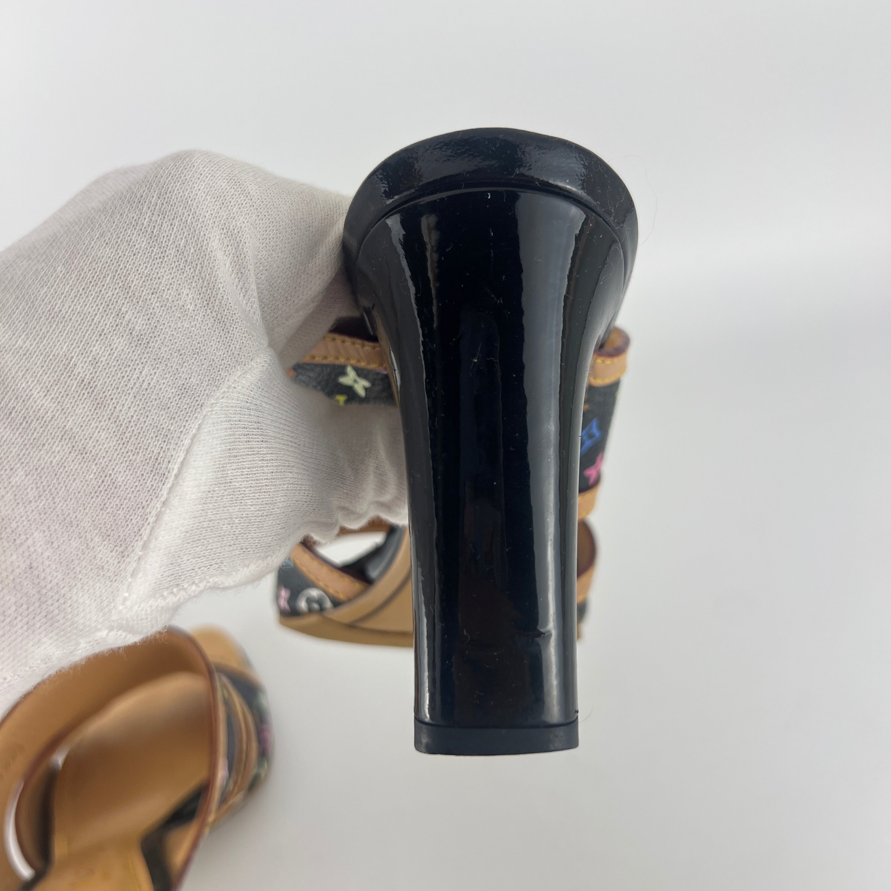 Louis Vuitton | Murakami Black Multicolor Canvas Leather Slide Mules (36.5)