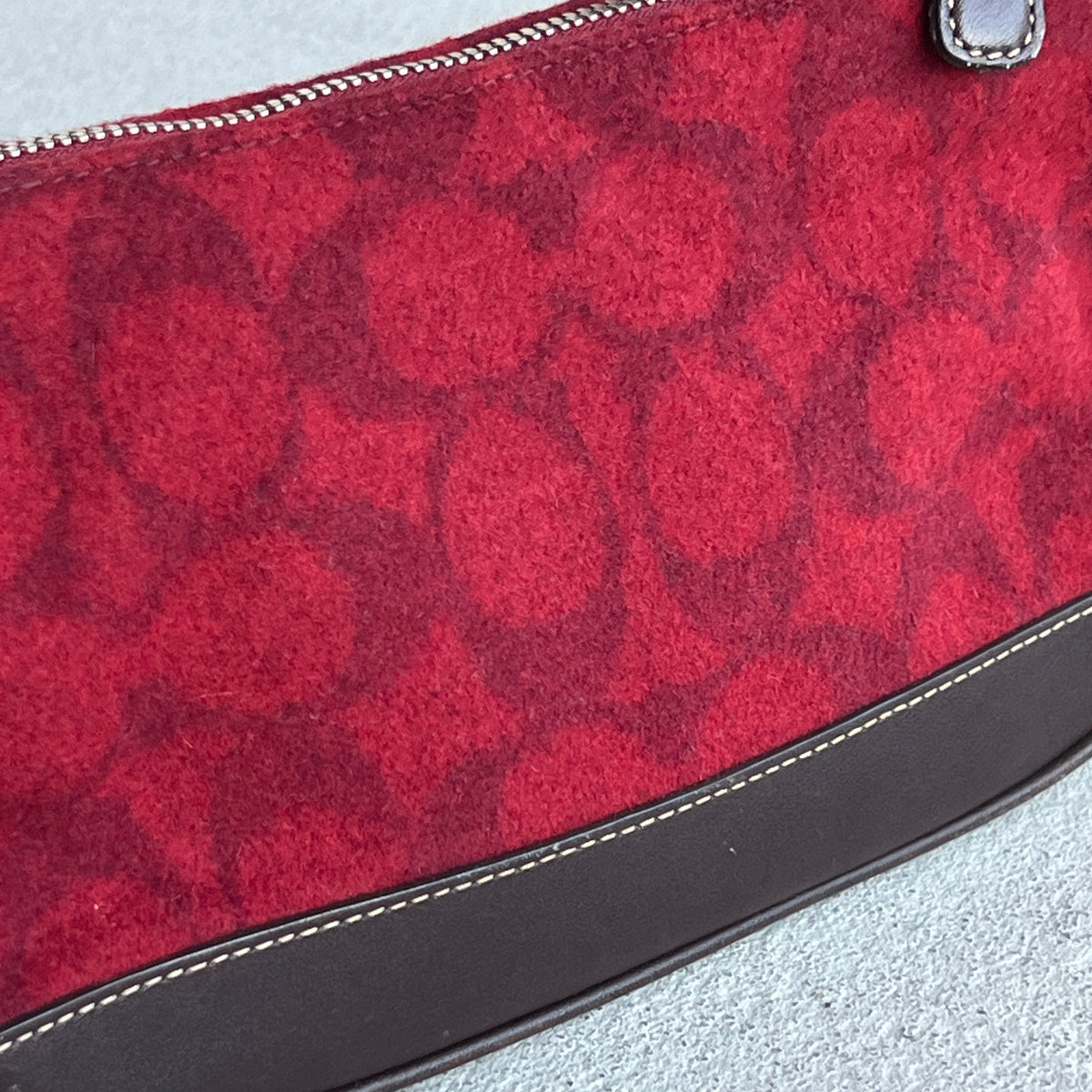 Coach | Rare Y2K Cherry Red Jacquard CC Monogram Signature Shoulder Bag