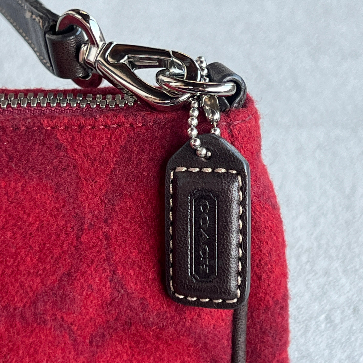 Coach | Rare Y2K Cherry Red Jacquard CC Monogram Signature Shoulder Bag