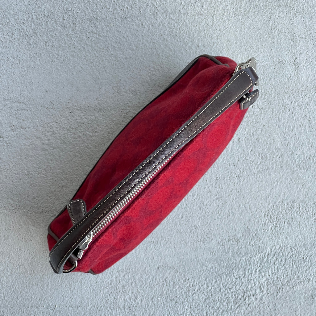 Coach | Rare Y2K Cherry Red Jacquard CC Monogram Signature Shoulder Bag