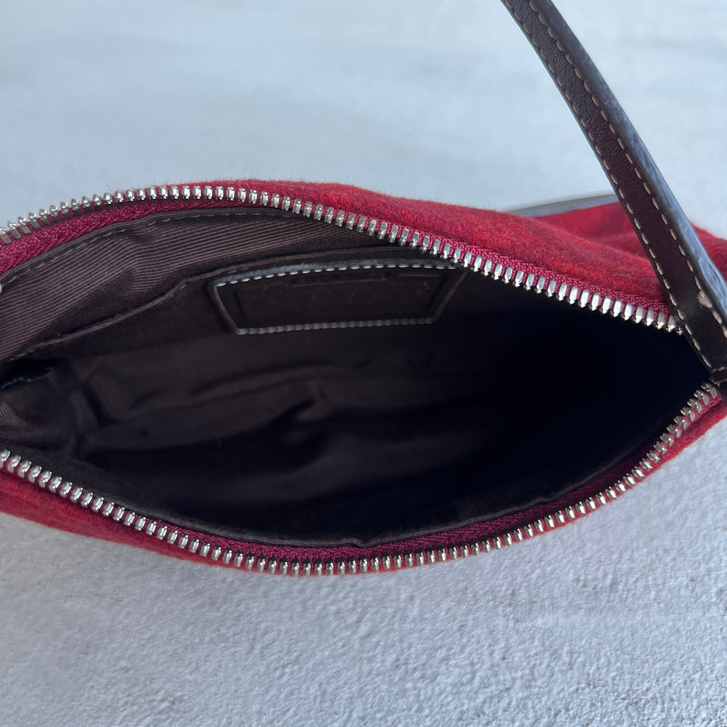 Coach | Rare Y2K Cherry Red Jacquard CC Monogram Signature Shoulder Bag