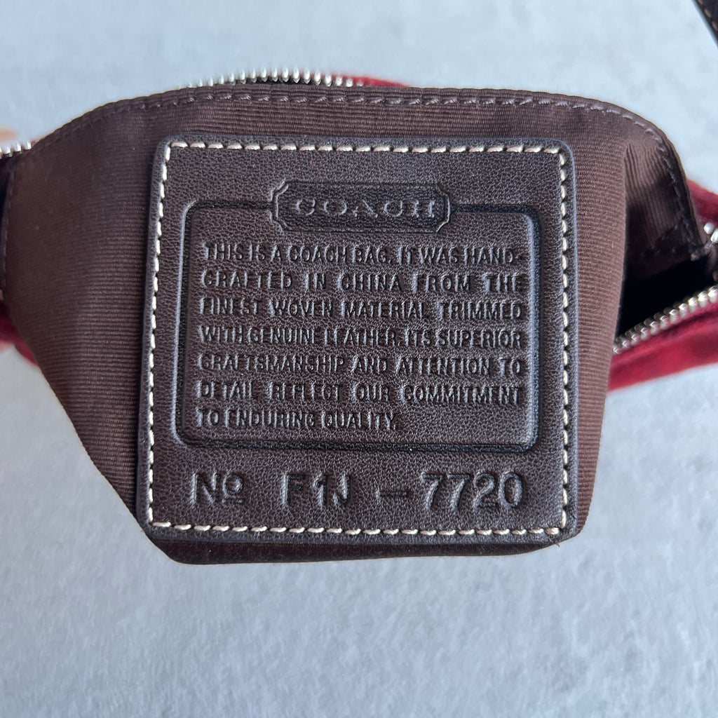 Coach | Rare Y2K Cherry Red Jacquard CC Monogram Signature Shoulder Bag