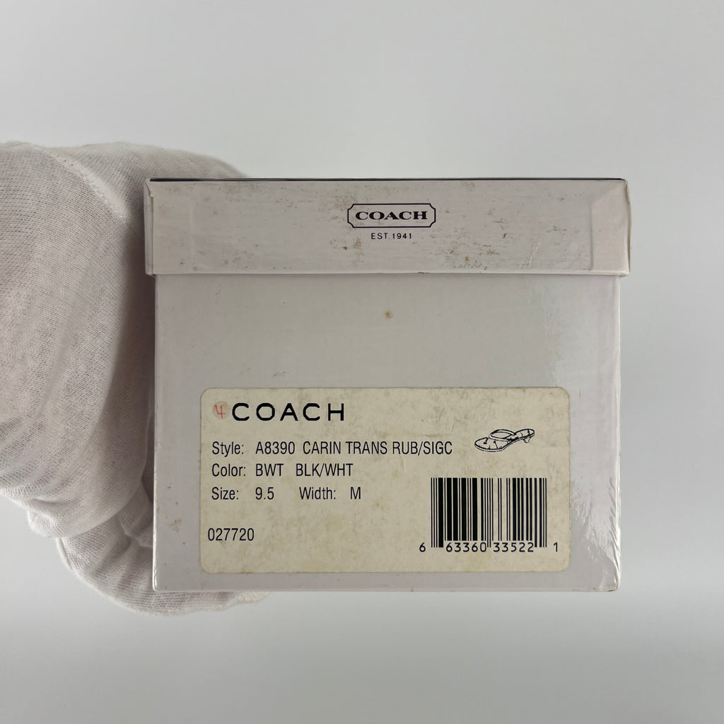 Coach | Monogram Brown Jelly Thong Kitten Heels (9.5 , 39.5)