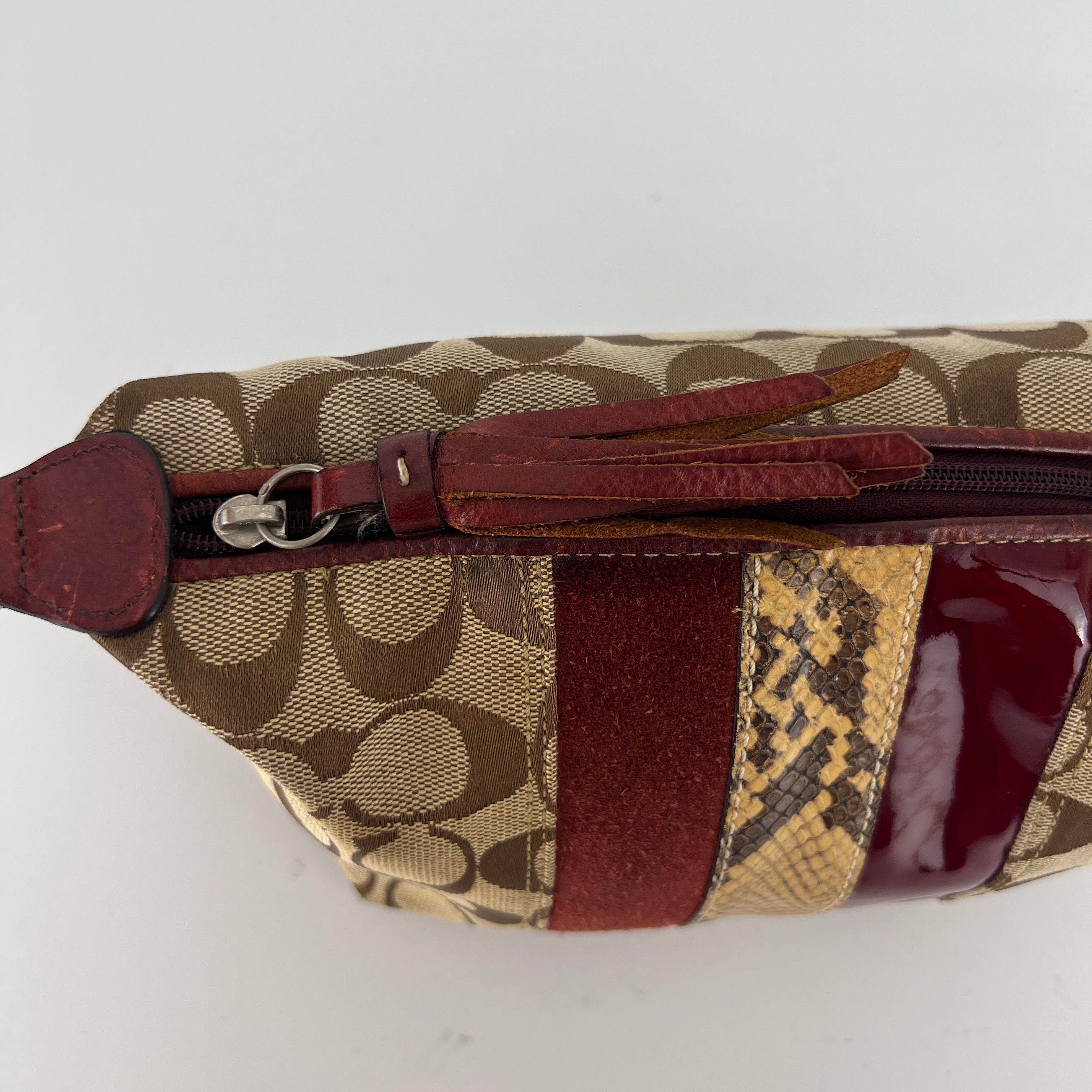 Coach | Vintage Signature Patchwork Python Suede Patent Leather Monogram Hand Bag