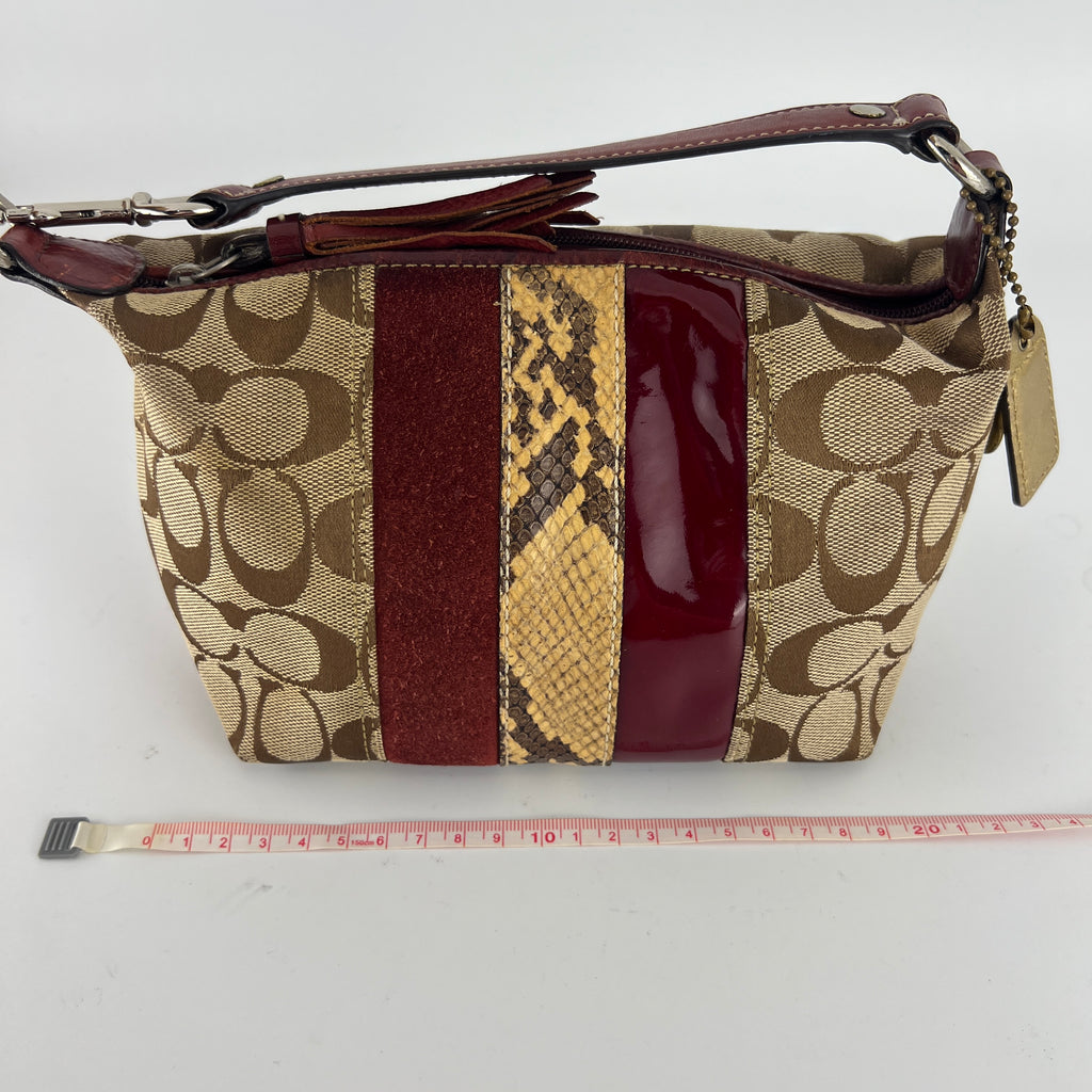 Coach | Vintage Signature Patchwork Python Suede Patent Leather Monogram Hand Bag